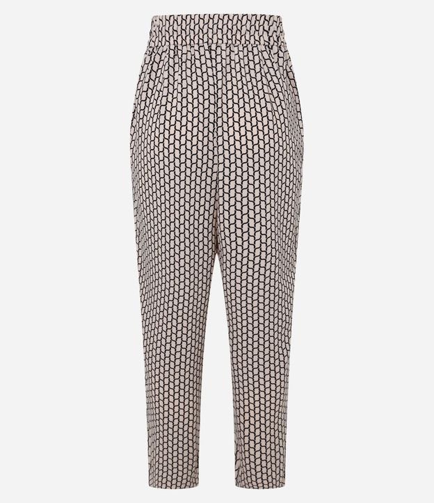 Pantalón Fluida en Crepé con Lazo y Estampado Geométrico 6