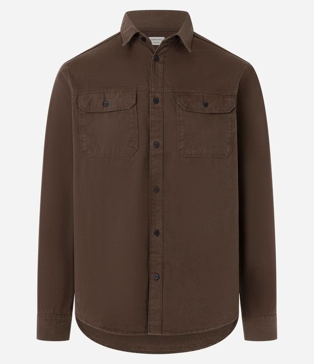 Camisa Comfort en Algodón con Bolsillos Solapa y Abotonado 2