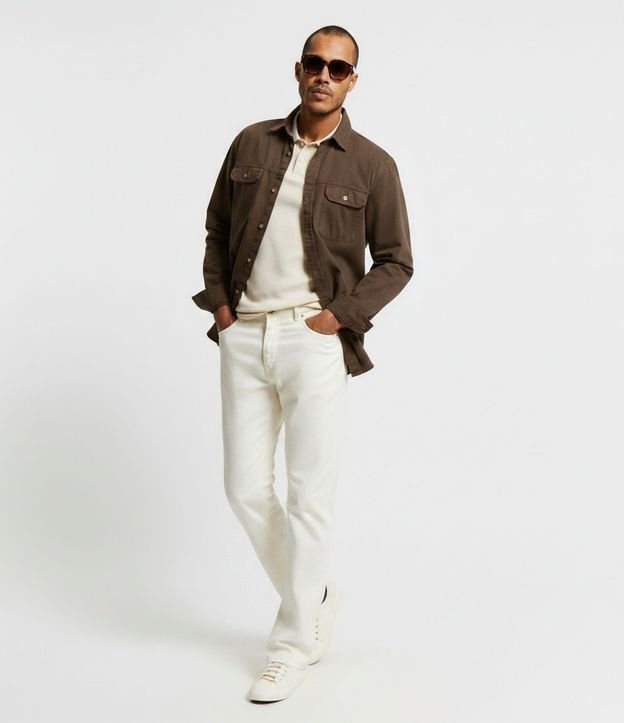 Camisa Comfort en Algodón con Bolsillos Solapa y Abotonado