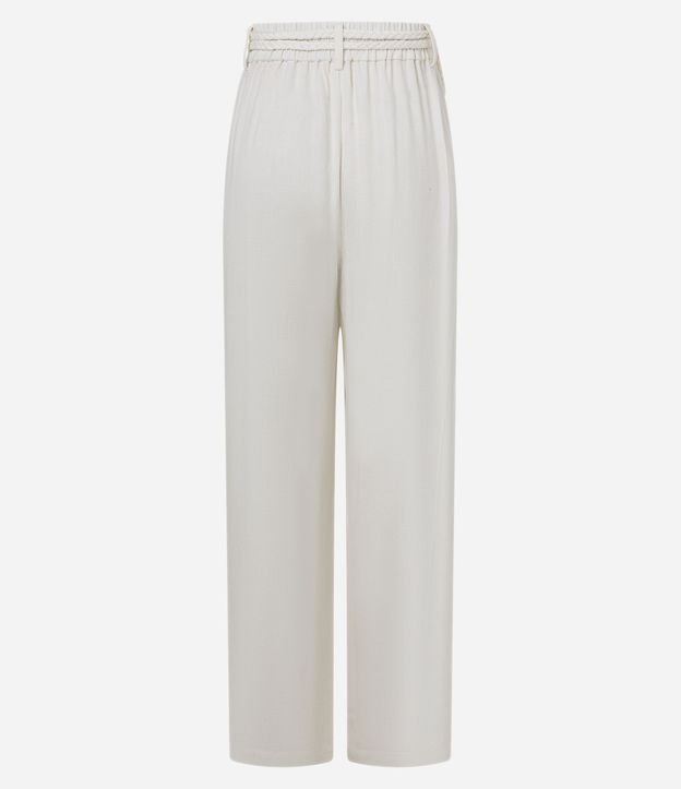 Pantalón Wide Leg en Viscolino con Pliegues y Cinturón Cuerda 6