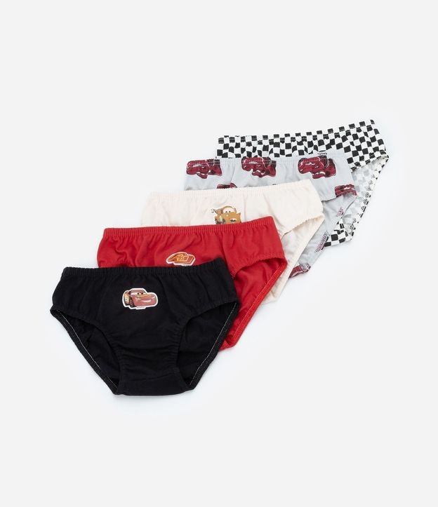 Kit 05 Calzoncillos Slip Infantiles Estampa Coches - Talle 2 a 8 años