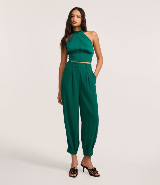Pantalón Carrot Sastrer con Pliegues y Pences