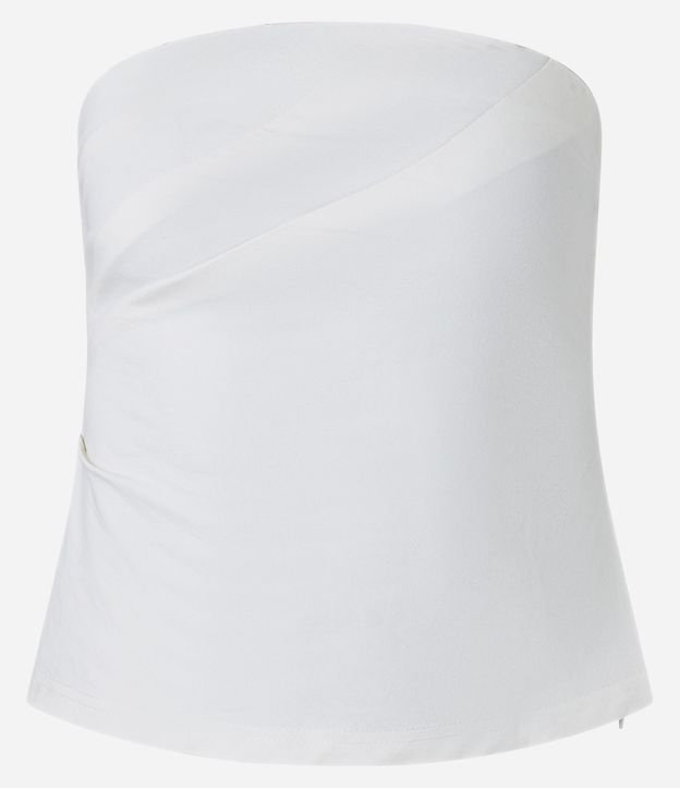 Blusa en Viscosa Sin Bretel con Drapeados Laterales