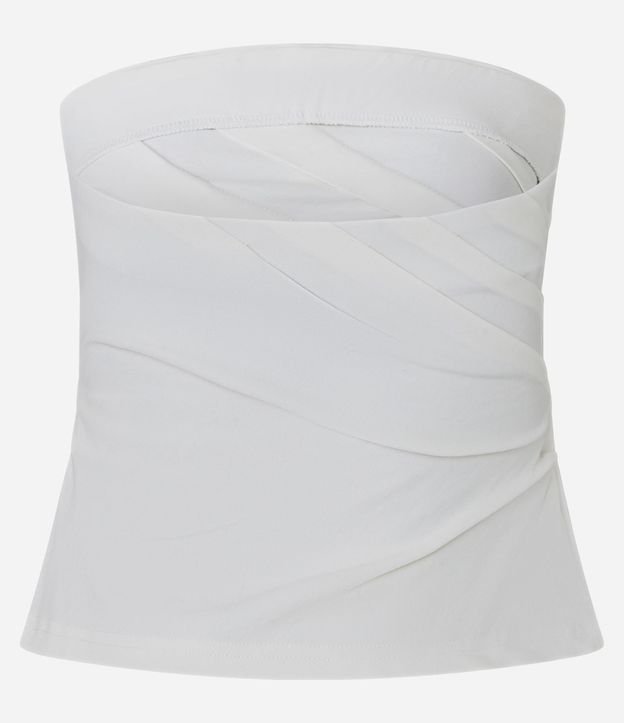 Blusa en Viscosa Sin Bretel con Drapeados Laterales 5