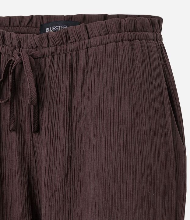 Pantalón Recto en Viscosa Texturizada con Lazo en la Cintura 8