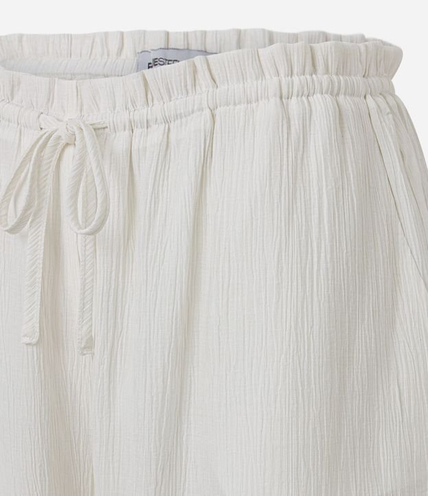 Pantalón Recto en Viscosa Texturizada con Lazo en la Cintura 9