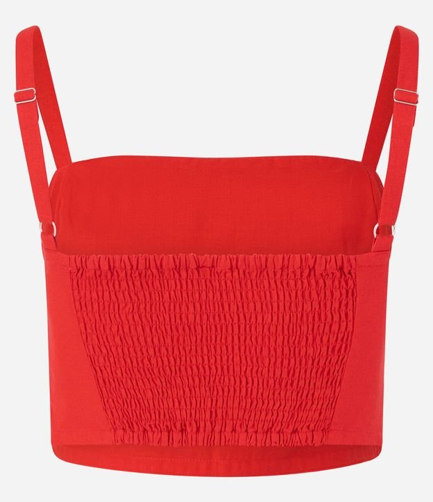 Blusa Cropped en Viscolino con Pliegues y Lastex 8