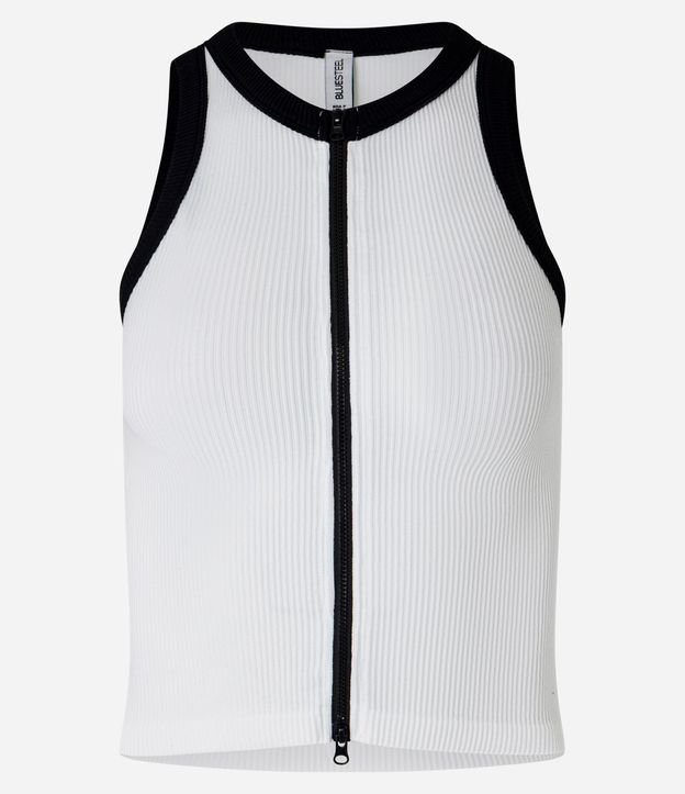 Musculosa Seamless con Cremallera y Viés Contraste 7