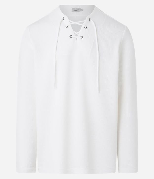 Bata Comfort Texturizado con Cuello V y Lazo 4