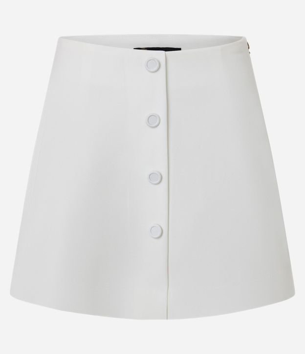 Short Pollera en Crepé con Botones Forrados en Traspase 5