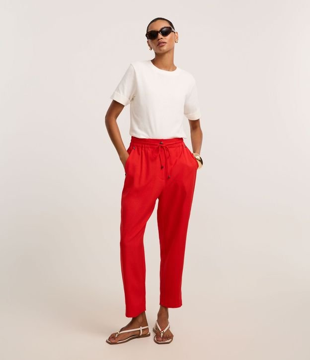 Pantalón Fluido con Cintura Elástica y Lazo