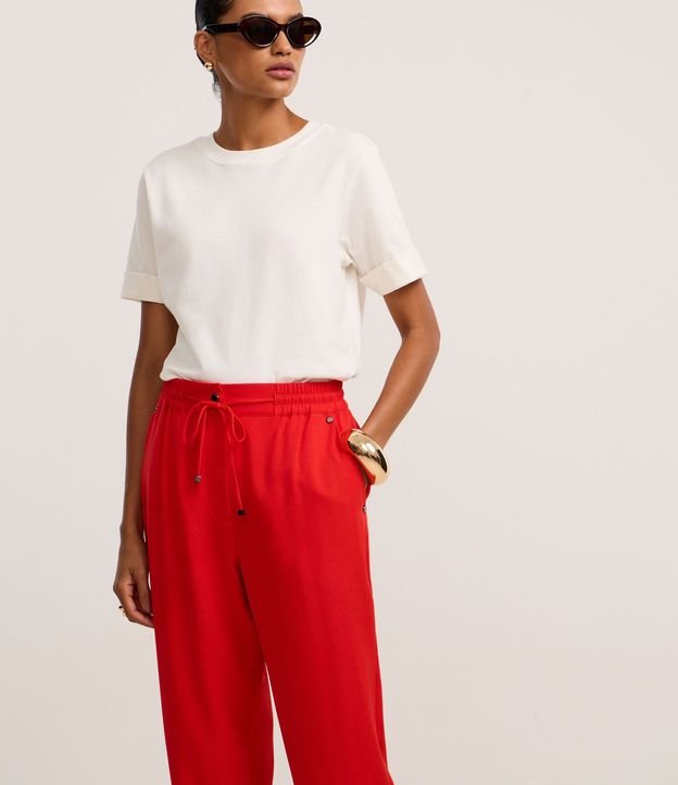 Pantalón Fluido con Cintura Elástica y Lazo 2