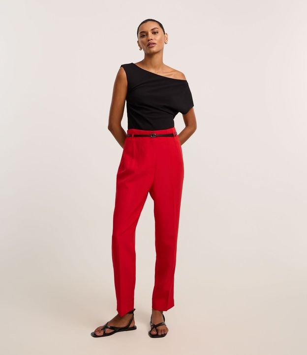 Pantalón Zanahoria Sastrería con Cinturón Hebilla