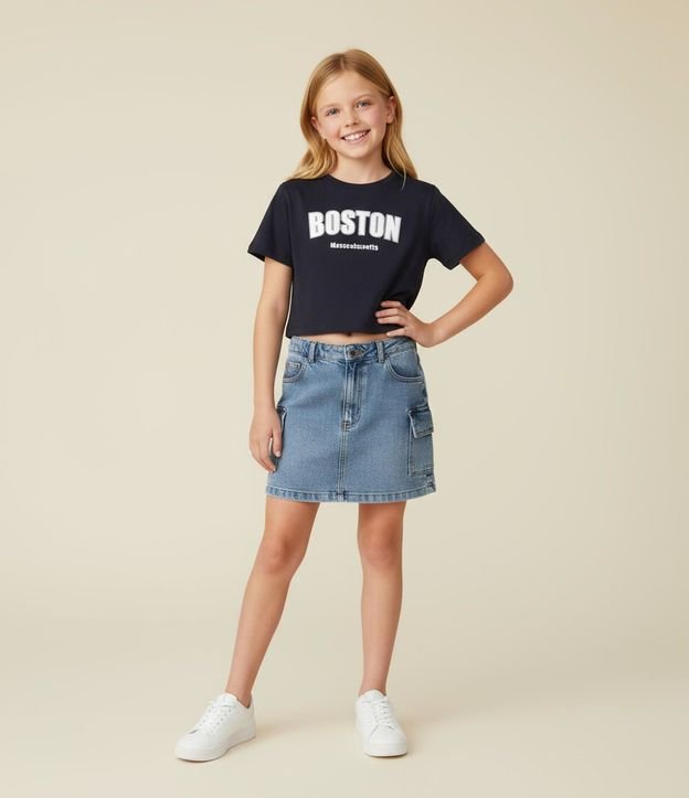 Remera Infantil con Lettering Boston - Talle 5 a 14 años