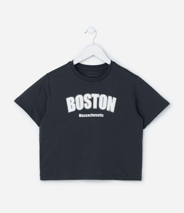 Remera Infantil con Lettering Boston - Talle 5 a 14 años 2