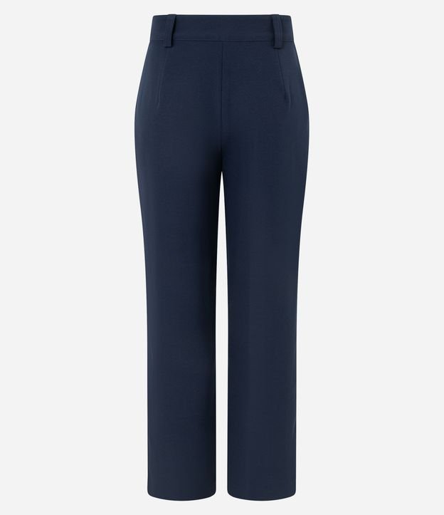 Pantalón Recto Sastre Cintura Alta con Bolsillos Falsos y Frisos 6