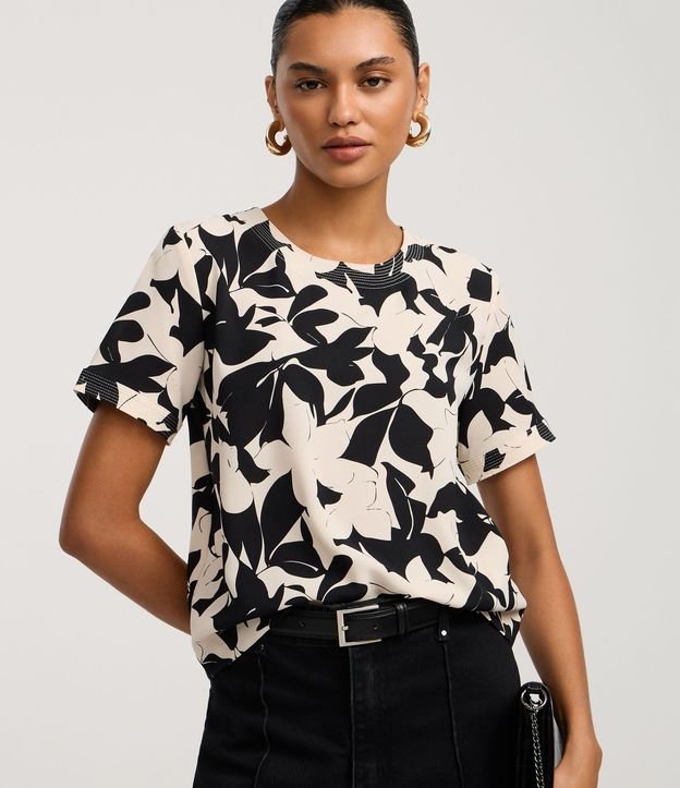 Blusa Manga corta con Estampado Floral