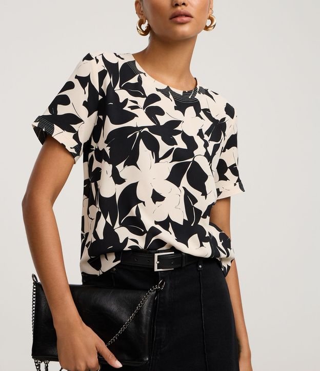 Blusa Manga corta con Estampado Floral 4