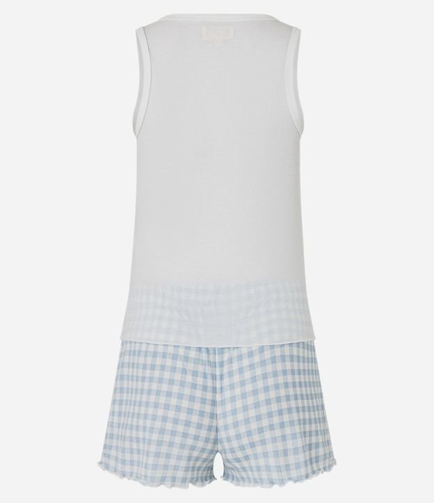 Pijama Short Doll en Rib con Short de Cuadros Vichy 6