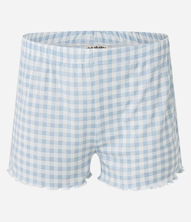 Pijama Short Doll en Rib con Short de Cuadros Vichy 7