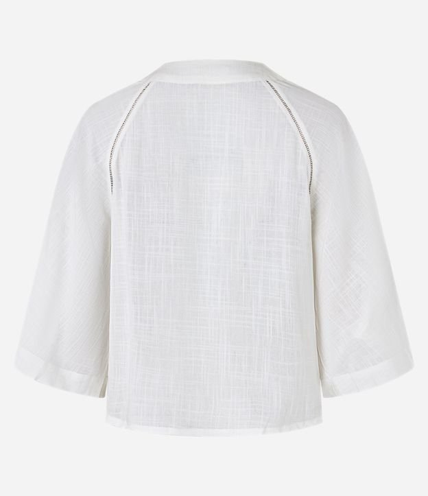 Blusa en Viscosa con Entrelaces y Manga Amplia 7