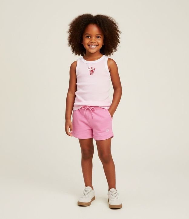 Short Infantil en Modal con Estampa Localizada - Talle 1 a 6 años