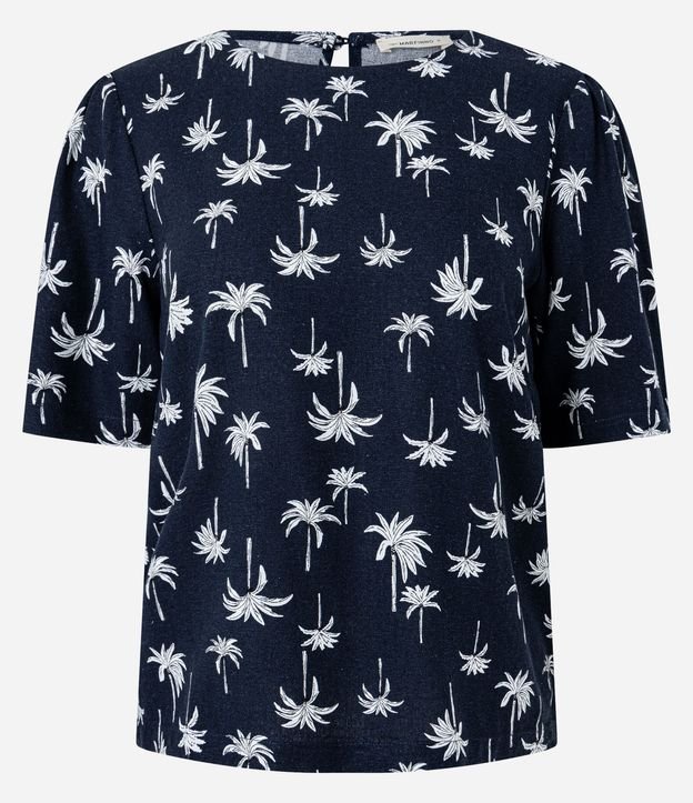 Blusa en Viscolino con Estampa Palmeras