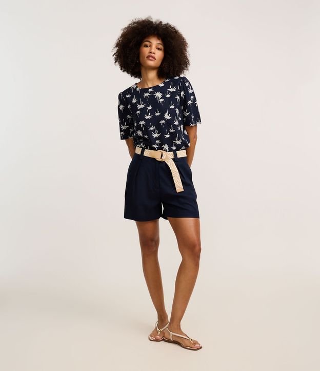 Blusa en Viscolino con Estampa Palmeras 2