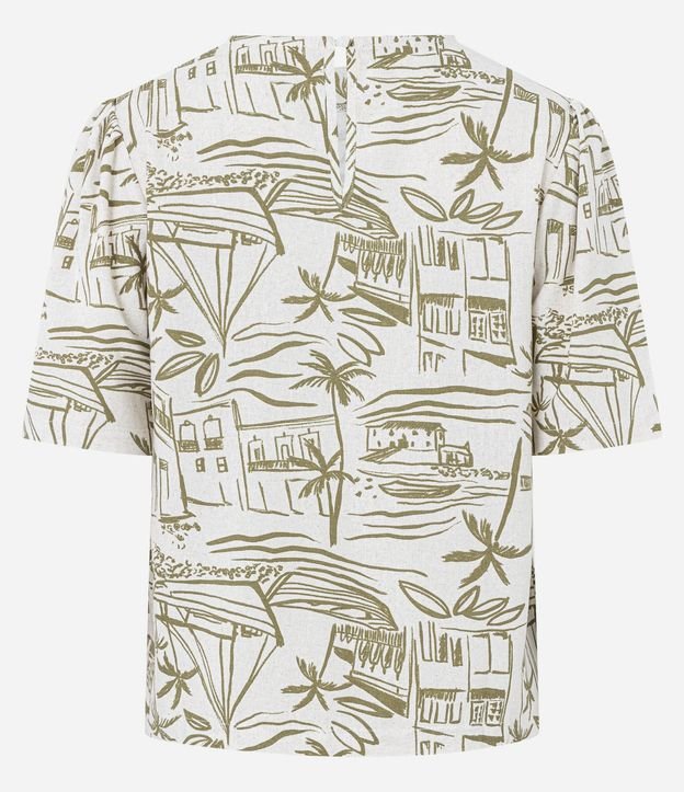 Blusa en Viscolino con Estampa Pueblo de Playa 10