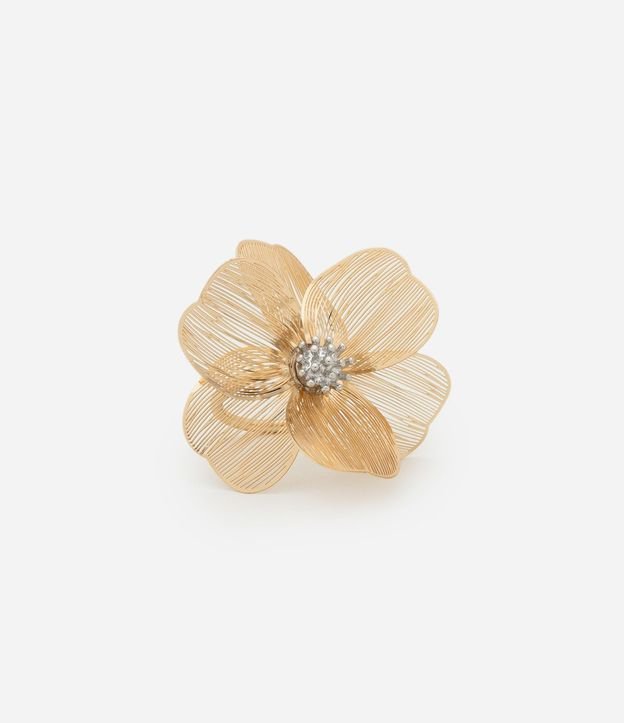 Maxi Anillo en Metal con Formato de Flor Alambrada 3