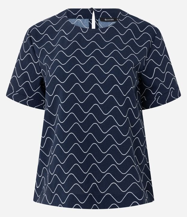 Blusa en Airflow con Estampa Lineas de Ondas 5