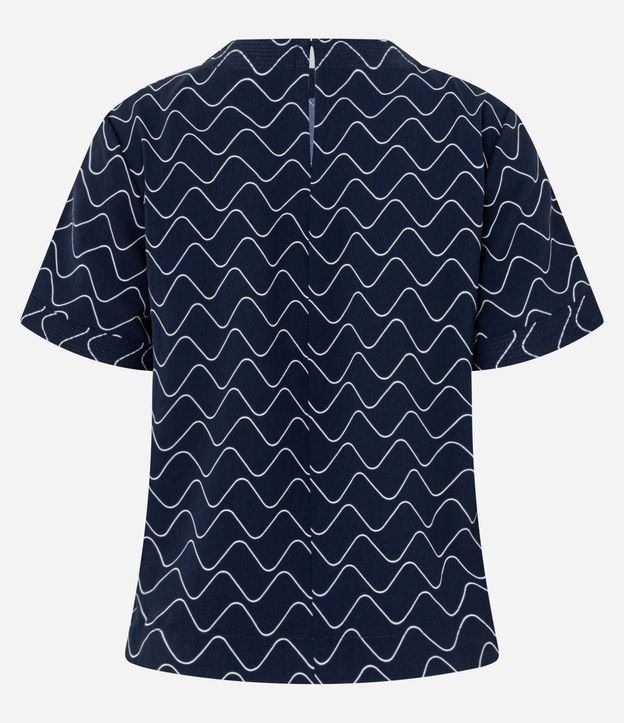 Blusa en Airflow con Estampa Lineas de Ondas 6