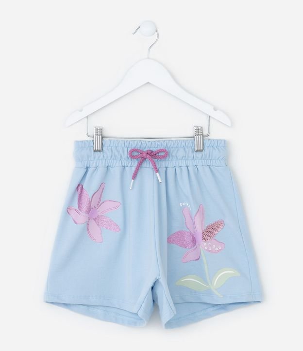 Short Infantil con Bordado Flores en Lentejuelas - Talle 5 a 14 años 2