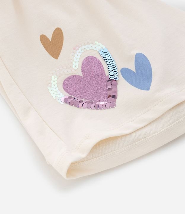 Short Infantil con Bordado Corazones en Lentejuelas - Talle 5 a 14 años 5