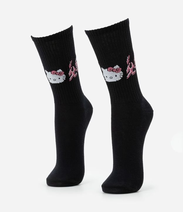 Media Caña Larga con Estampa Tribal de Hello Kitty