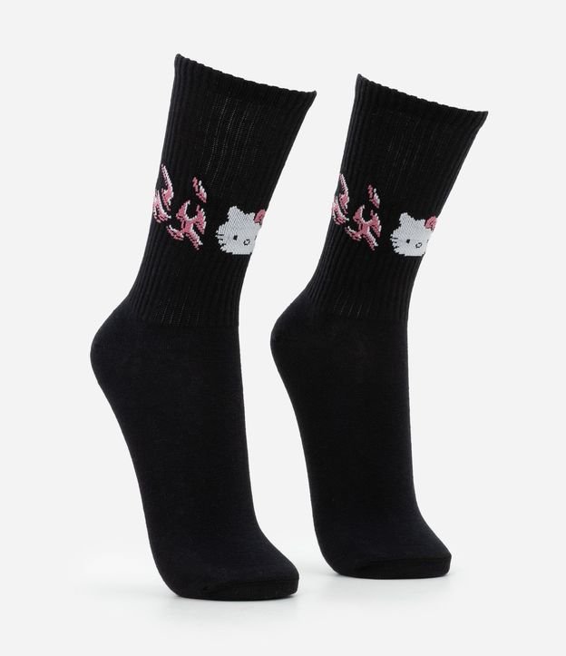 Media Caña Larga con Estampa Tribal de Hello Kitty 2