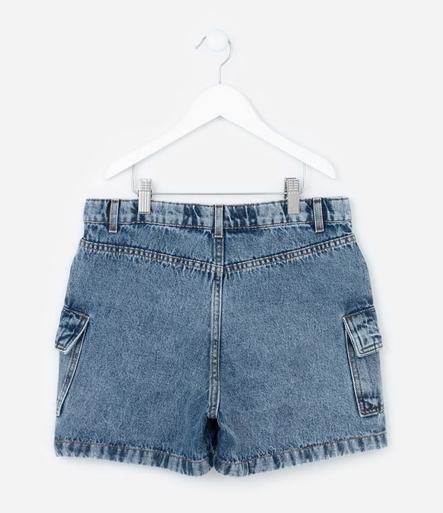 Short Pollera Infantil Jeans con Bolsillos Cargo - Talle 5 a 14 años 3