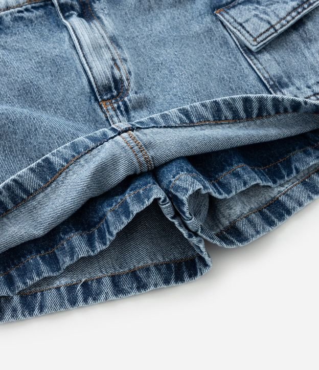 Short Pollera Infantil Jeans con Bolsillos Cargo - Talle 5 a 14 años 5