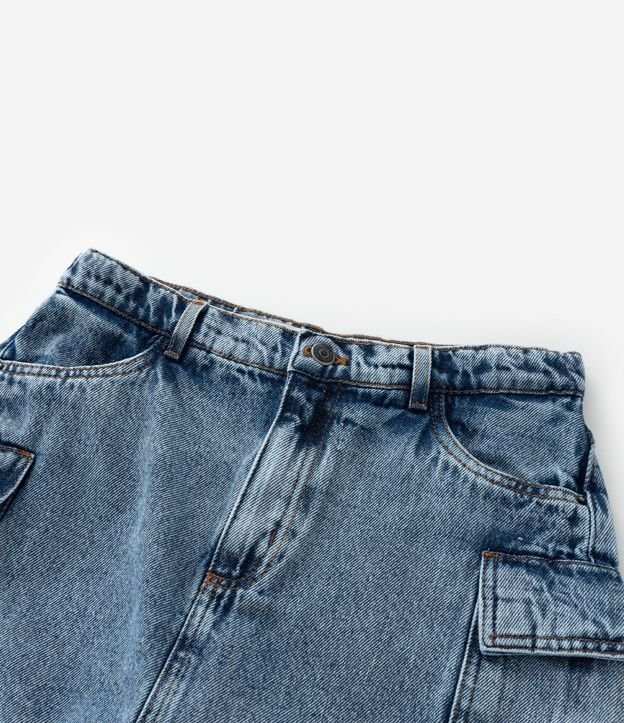 Short Pollera Infantil Jeans con Bolsillos Cargo - Talle 5 a 14 años 6