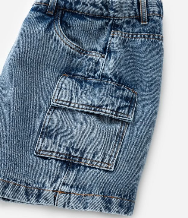 Short Pollera Infantil Jeans con Bolsillos Cargo - Talle 5 a 14 años 8