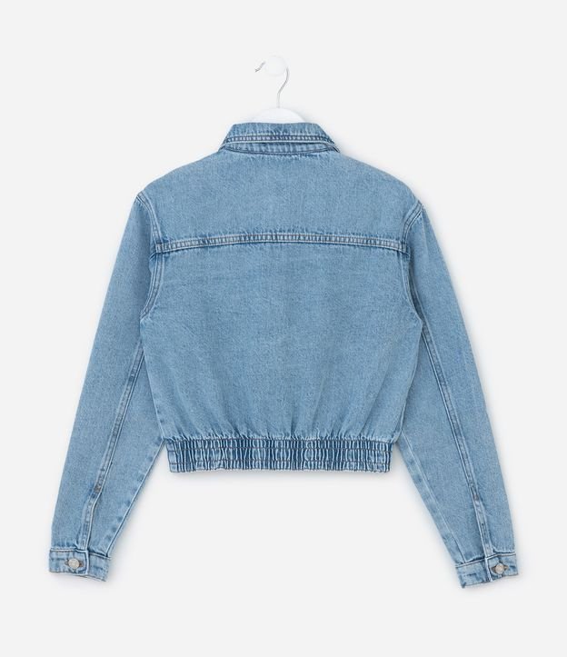Campera Bomber Infantil Jeans con Brillitos - Talle 7 a 14 años 2