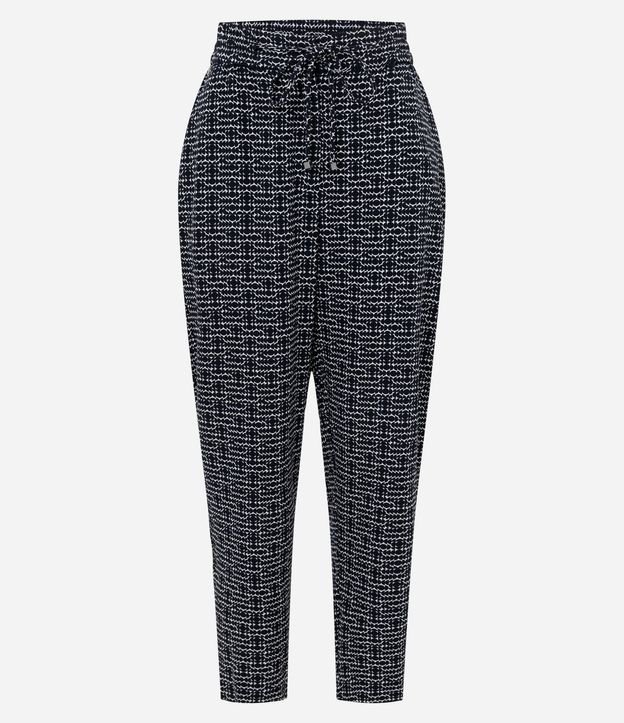 Pantalón Carrot Cintura Alta en Crepé con Estampado Geométrico 5