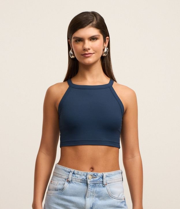 Blusa en Rib con Cuello Halter