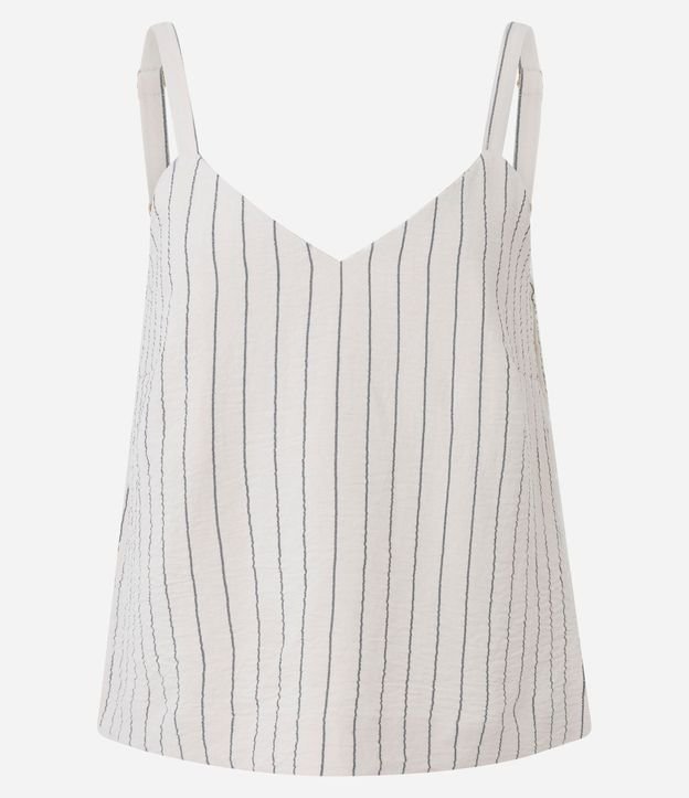 Blusa de Bretel en Airflow con Rayas Verticales de Hilo Teñido 6