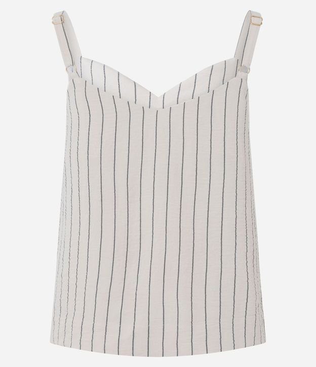 Blusa de Bretel en Airflow con Rayas Verticales de Hilo Teñido 7