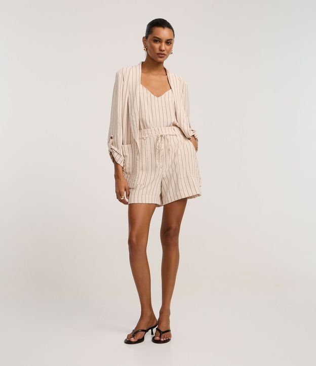 Blusa de Bretel en Airflow con Rayas Verticales de Hilo Teñido 2