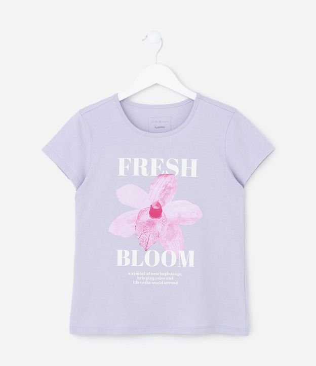 Remera Infantil con Estampa de Flor - Talle 5 a 14 años