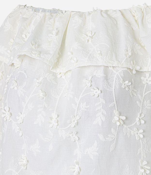 Blusa Hombro a Hombro con Volado y Bordado Floral 6