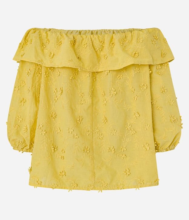 Blusa Hombro a Hombro con Volado y Bordado Floral 7