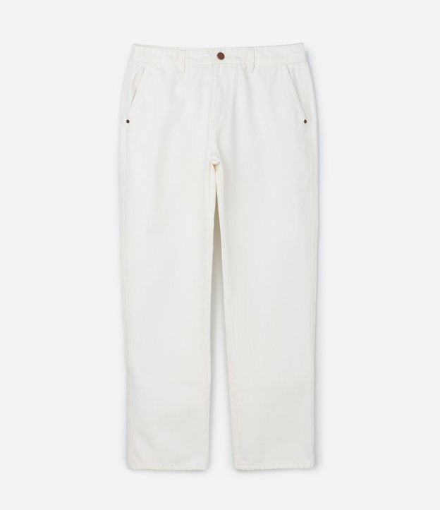 Pantalón Recto en Sarga con Etiqueta Aplicada 5